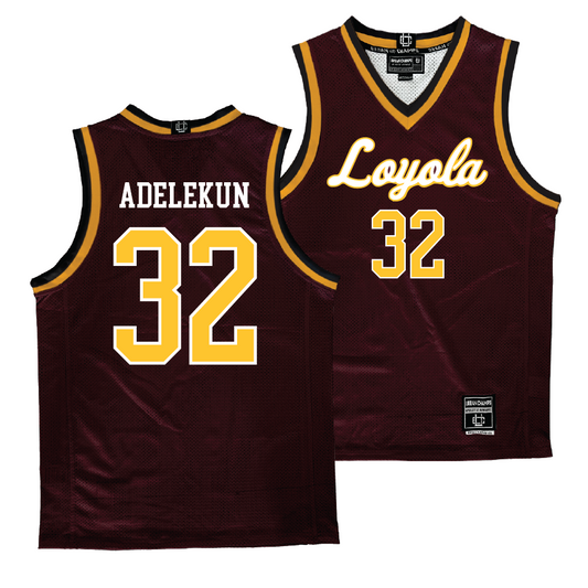 Loyola Men's Maroon Basketball Jersey - Dame Adelekun | #32
