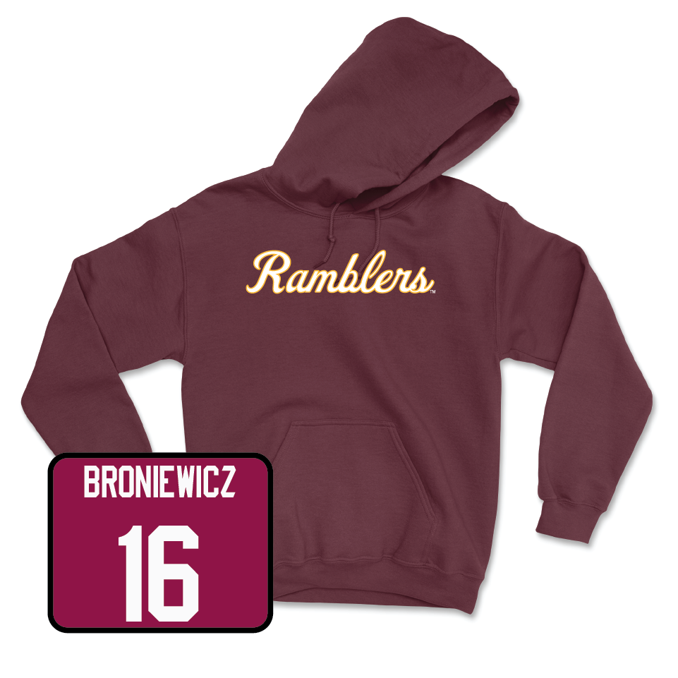 Maroon Softball Script Hoodie - Andie Broniewicz