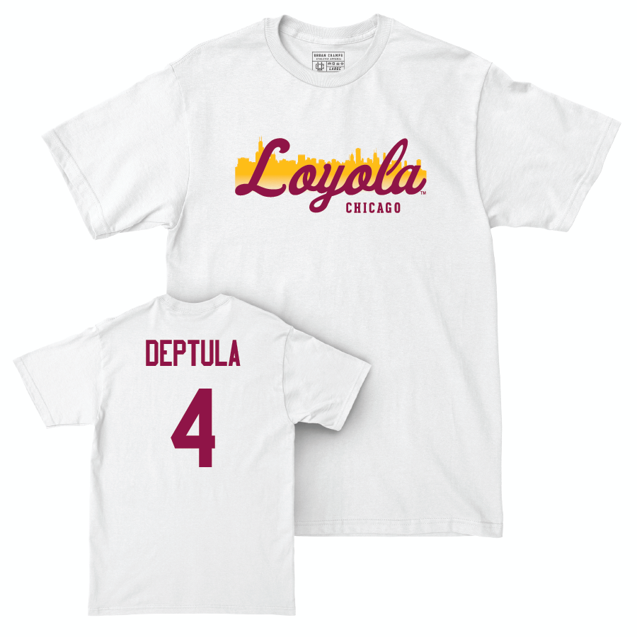 Women's Basketball White Skyline Comfort Colors Tee  - Audrey Deptula