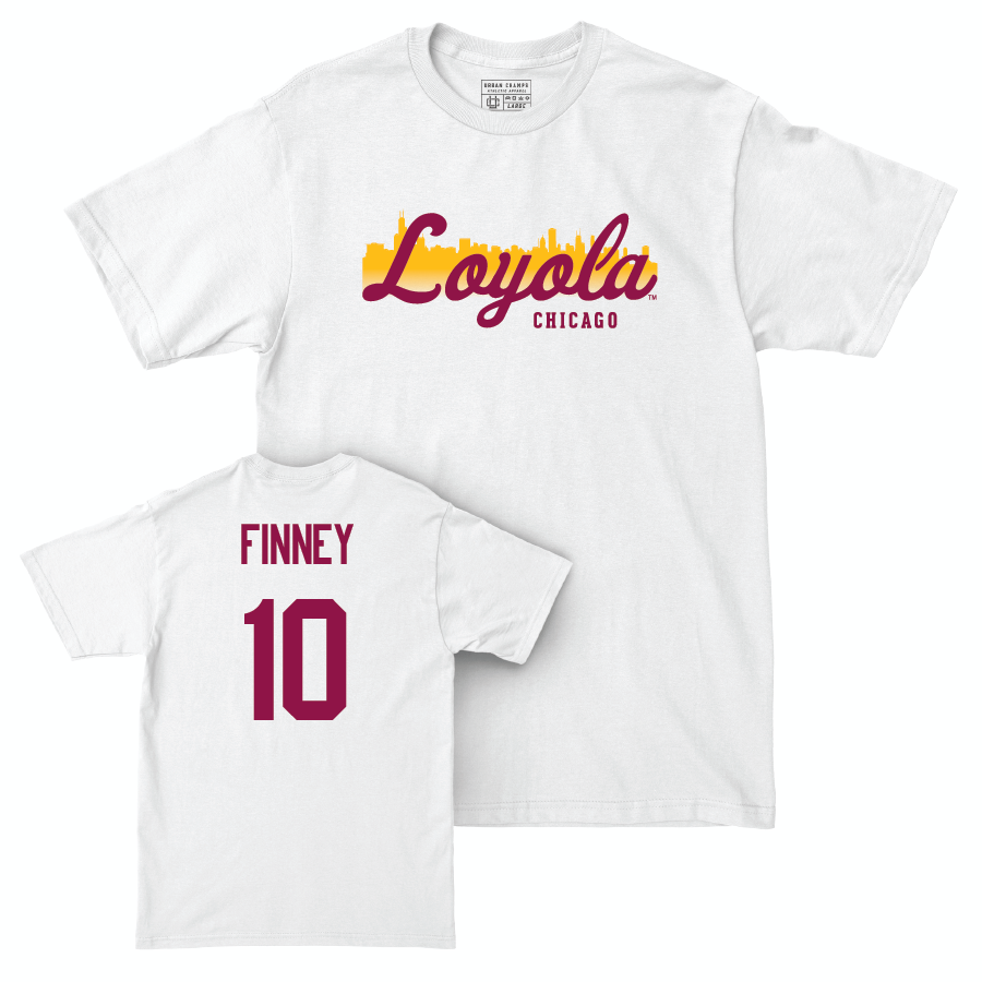 Women's Basketball White Skyline Comfort Colors Tee  - Jess Finney