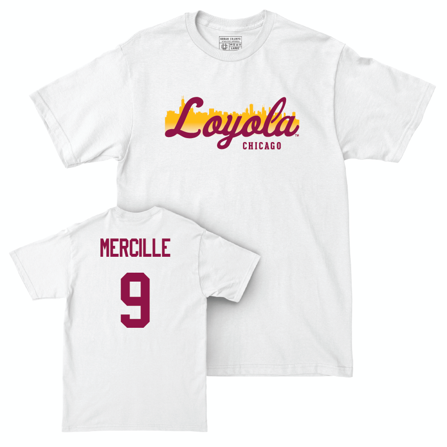 Women's Basketball White Skyline Comfort Colors Tee  - Rosalie Mercille