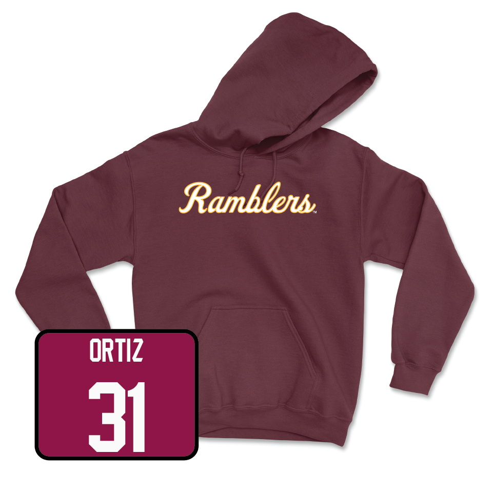 Maroon Men's Soccer Script Hoodie - Alex Ortiz