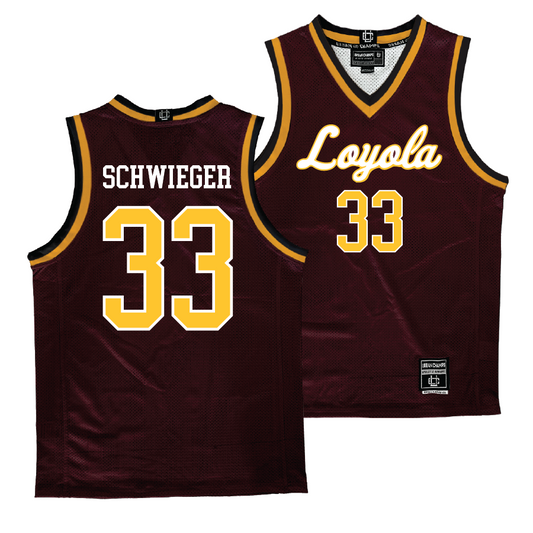 Loyola Men's Maroon Basketball Jersey - Ben Schwieger | #33
