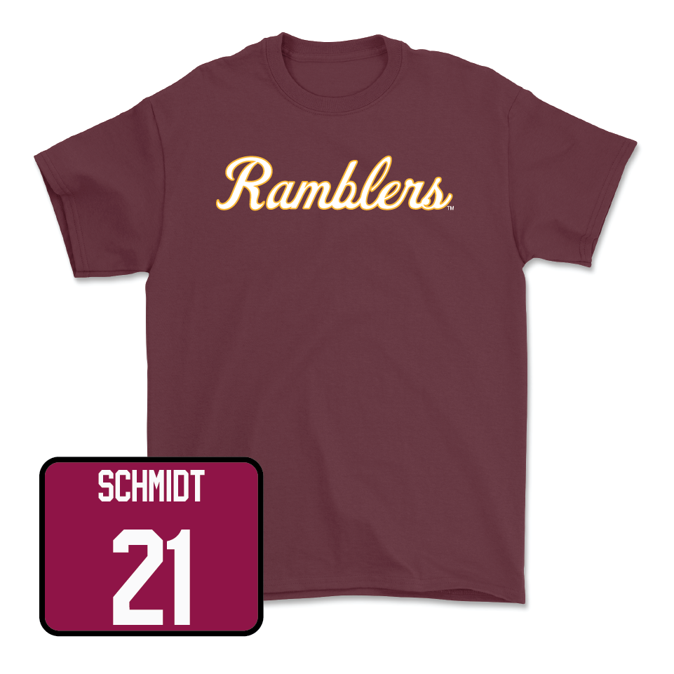 Maroon Women's Soccer Script Tee - Maggie Schmidt