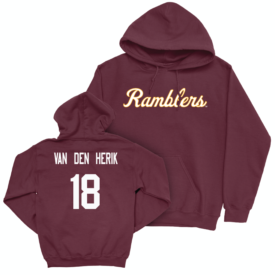 Maroon Women's Volleyball Script Hoodie  - Claire Van Den Herik