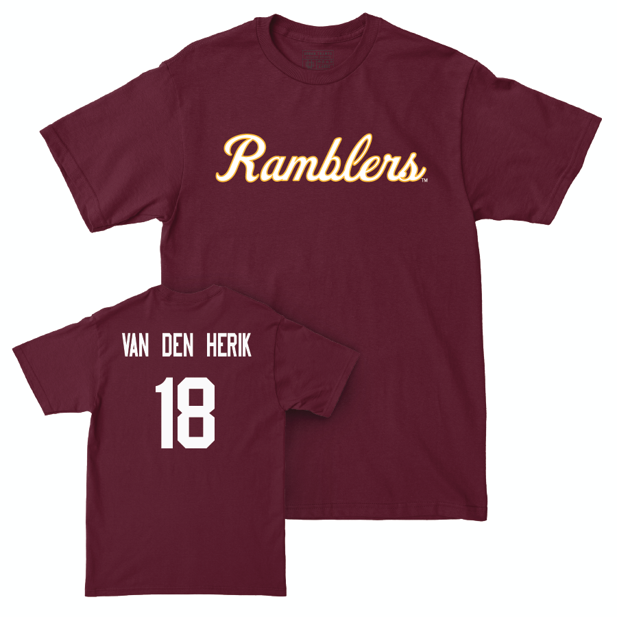 Maroon Women's Volleyball Script Tee  - Claire Van Den Herik